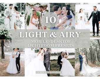 Bright Airy Lightroom Presets, Mobile & Desktop, Wedding Photography