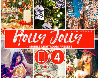 Christmas Mobile Lightroom Presets, Bright Holiday Filters (DNG)