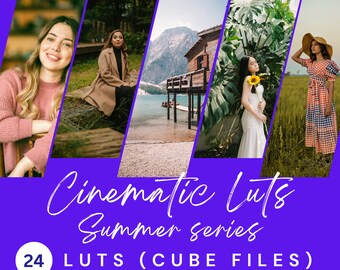 LUTs cinematográficos de verano / Filtros profesionales para fotografía y vídeo (24 archivos .cube)
