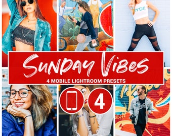 Vibrant Mobile Lightroom Presets: Sunday Vibes, Influencer Style (4 DNG)