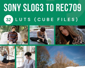 Sony Slog 3 to Rec 709 LUTs, Video Color Presets (32 .cube Files)