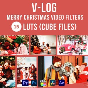 V LOG Christmas LUTS Video Preset Winter Filter Cozy Holiday Filter Vibrant Video Color Grading warm Video filters cube files Video Editing