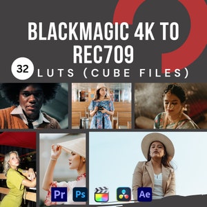 Blackmagic 4K Luts-Conversion Luts pour les séquences vidéo de la caméra Blackmagic 4K vers Rec 709 Luts-Blackmagic 4K, préréglages de couleurs Lut
