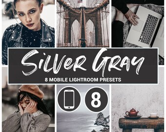 Silver Gray Lightroom Mobile Presets: Lifestyle, Instagram (8 DNG)