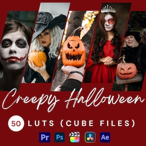 Halloween luts for Davinci Resolve, Premier Pro, Final Cut Pro, Photoshop video filter, video presets, and all other video editing software