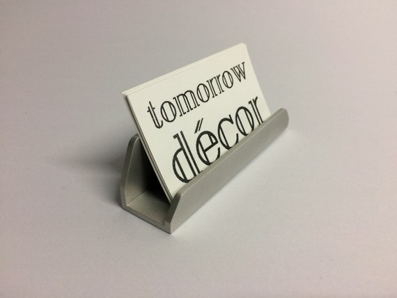 Silver Business Card Holder For Desk Modern Decorative Office Etsy