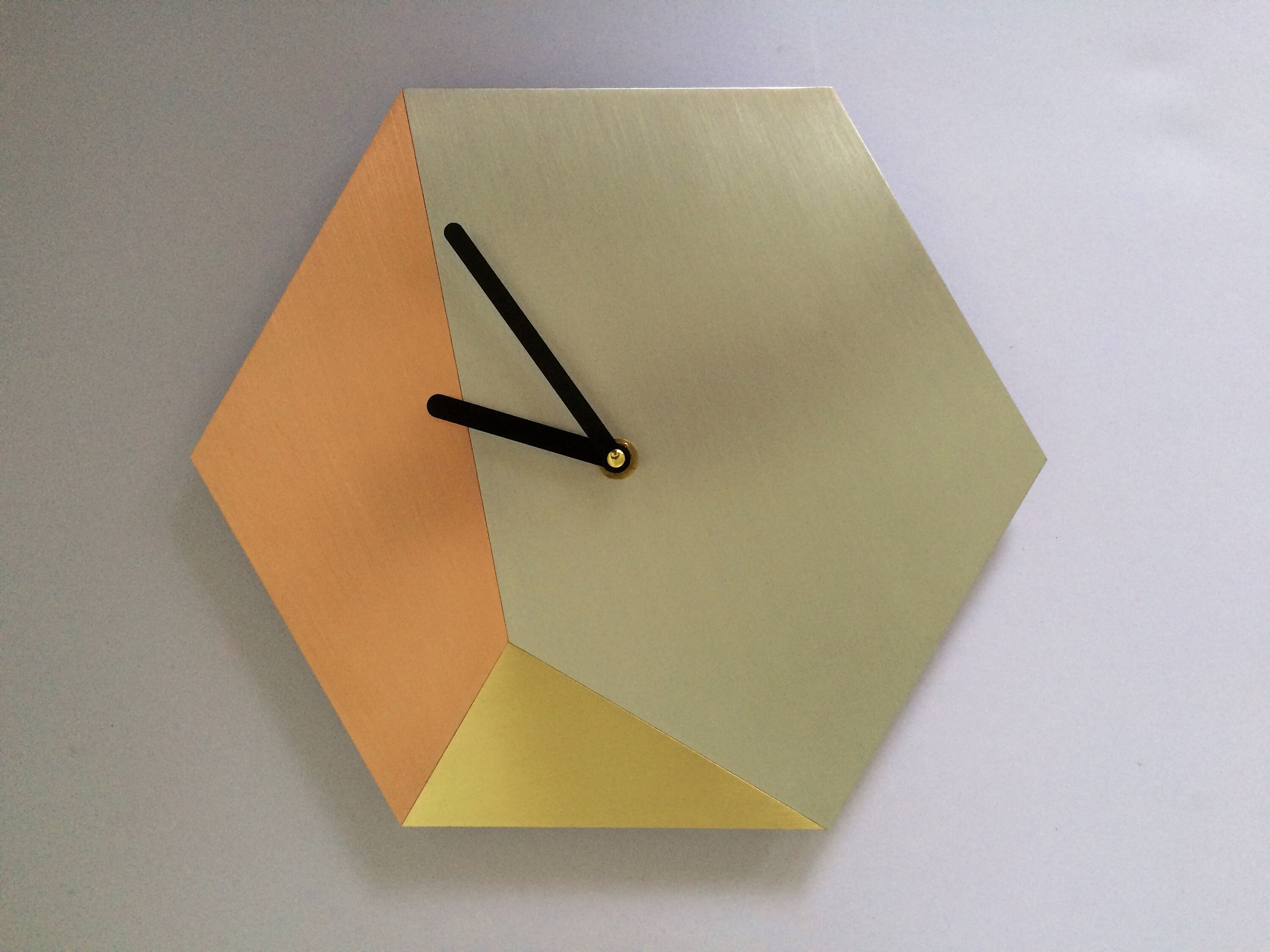 Hexagon Wall Clock Handmade Copper Wall Clock Modern Decor Etsy