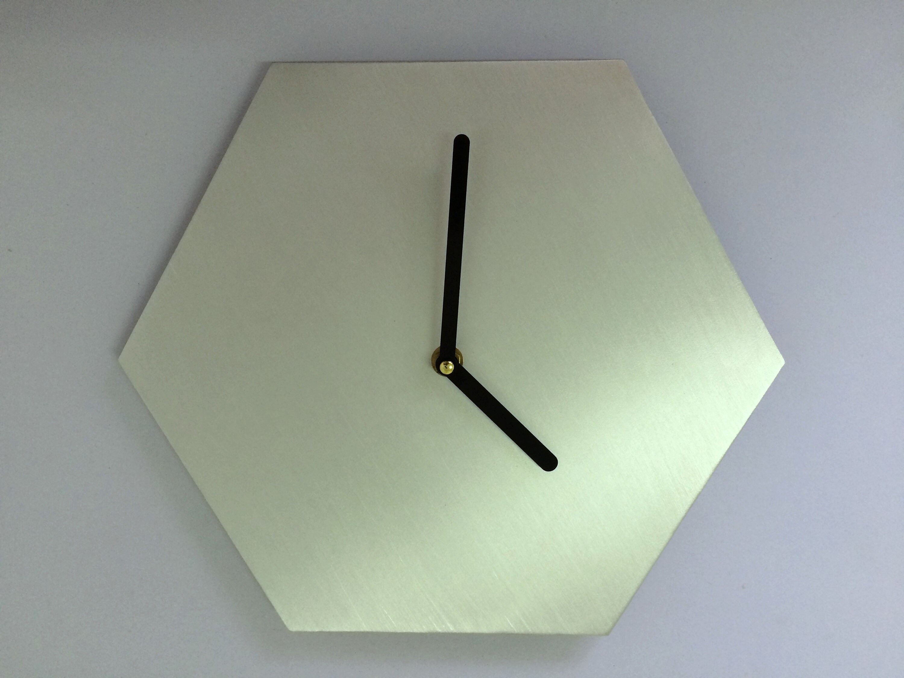 Handmade Silver Hexagon Metal Wall Clock Geometric Wall Clock Etsy