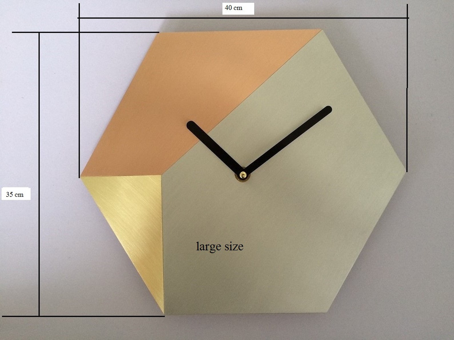 Hexagon Wall Clock Handmade Copper Wall Clock Modern Decor Etsy