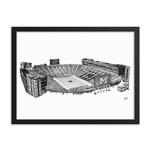 University of Michigan - Michigan Stadium - das große Haus gerahmt Plakat