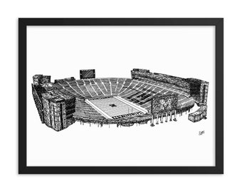 Universidad de Michigan - Michigan Stadium - El cartel enmarcado de la casa grande