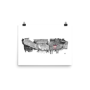 Virginia Tech Lane Stadium With Colored Logo Poster