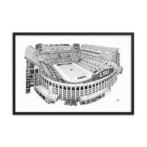 LSU Tigers Death Valley Football Stadium Framed photo paper poster