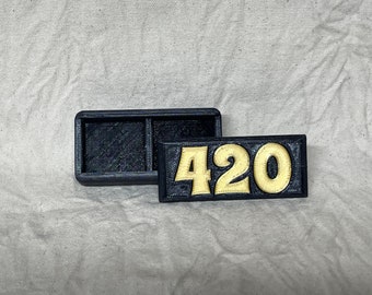 3 Inch 3d Printed Black and Gold colored Marijuana Stash box