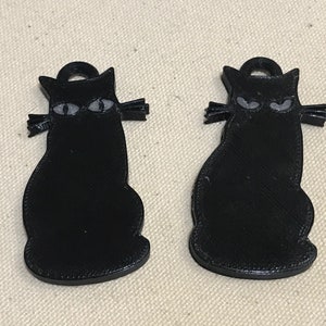 3D Printed Glow in the dark Black Cat keychains