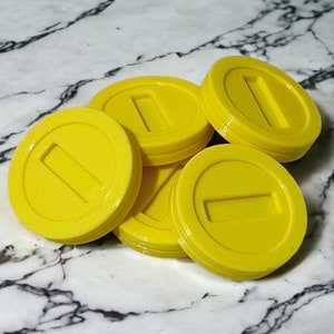 Collectible Set of 5 3D Printed Mario Coins - Perfect for Super Mario Fans