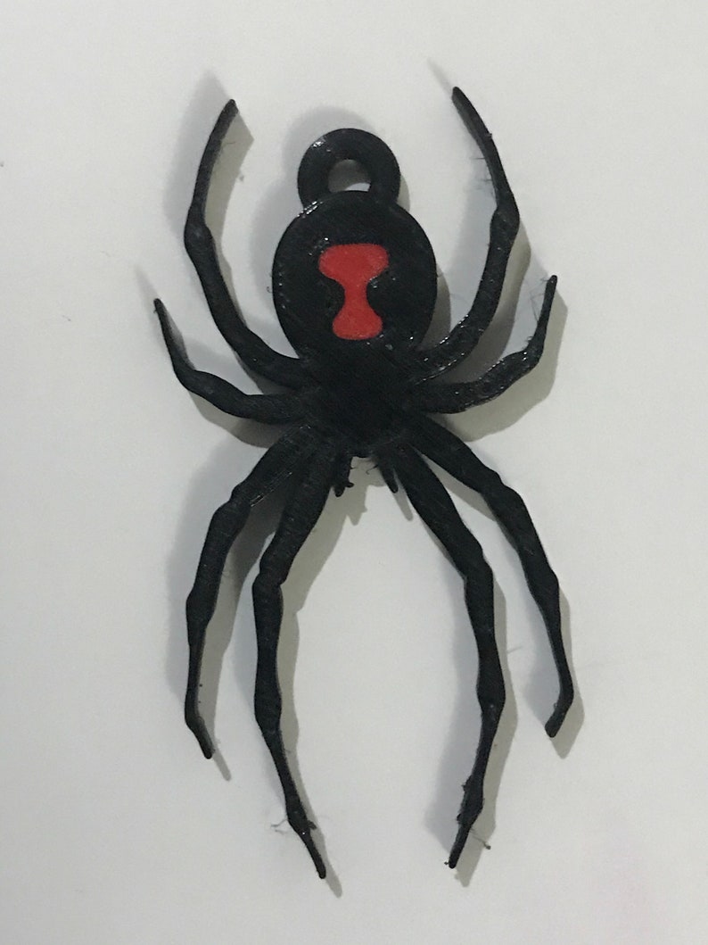 Black Widow Spider Keychain