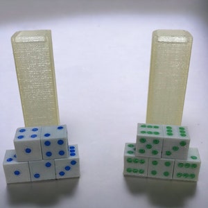 Luminous Luck: 3D Printed Glow in the Dark Dice Set of 5 with Case