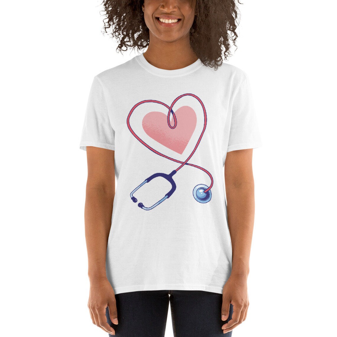 Nurse Stethoscope Heart T-Shirt Tee Shirt Love Nurse/Doctor | Etsy