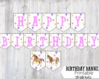 Horse Birthday Party Horse Birthday Decorations Birthday Banner Cowgirl Birthday Decoration Cowgirl Birthday Horse Birthday Party Decoration