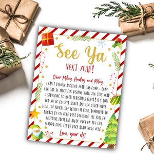 Carta de despedida de elfo editable Carta de Fairwell Carta de despedida Elfo de Navidad Adiós Elfo de Navidad Hasta luego Carta de tus vacaciones de elfo