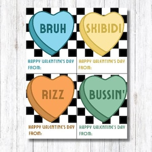 Teen Slang Candy Heart Valentines, Tween Slang Valentine's, Teen, Tween, Mittelschüler Slang Valentine Party Teenager