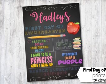 INSTANT DOWNLOAD First Day Of School Sign First Day Of School Printable First Day Of School Board Reusable