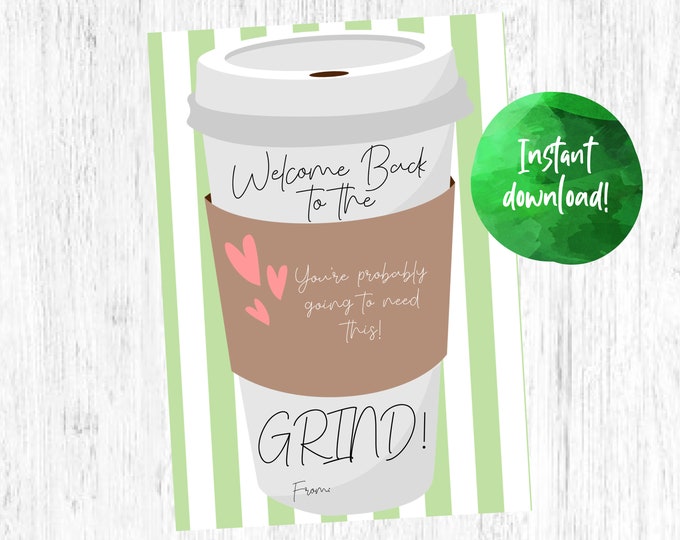 Welcome Back to the Grind Teacher Coffee Starbucks Gift Card Tag Back ...