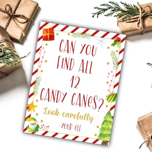 Editable Elf Candy Cane Hunt Elf Idea Christmas Elf Candy Cane Holiday Elf Can You Find The Candy Canes Elf Ideas Elf Activities Holiday Elf image 1