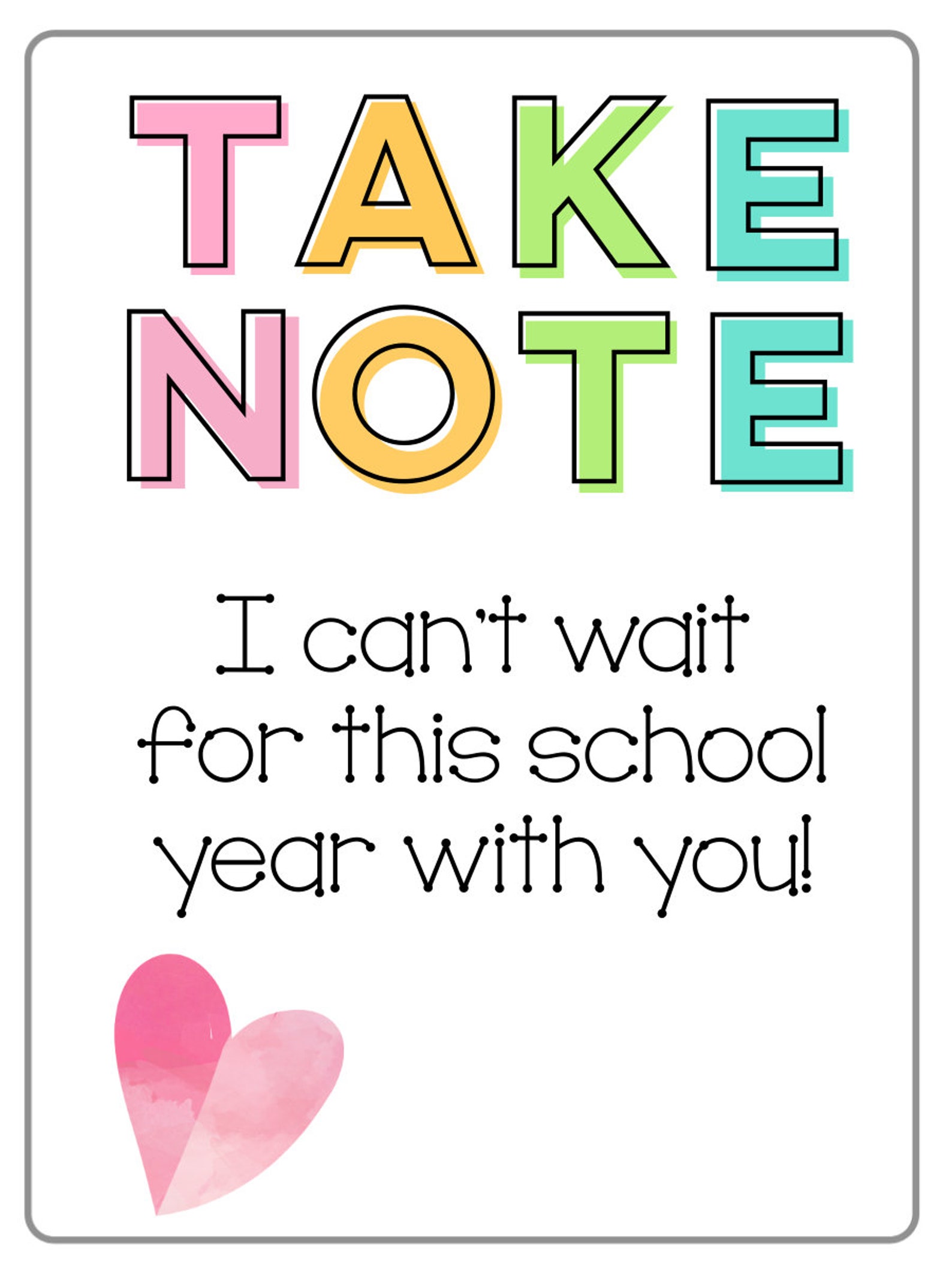 Take Note Teacher Back to School Gift Teacher Gift Back to - Etsy