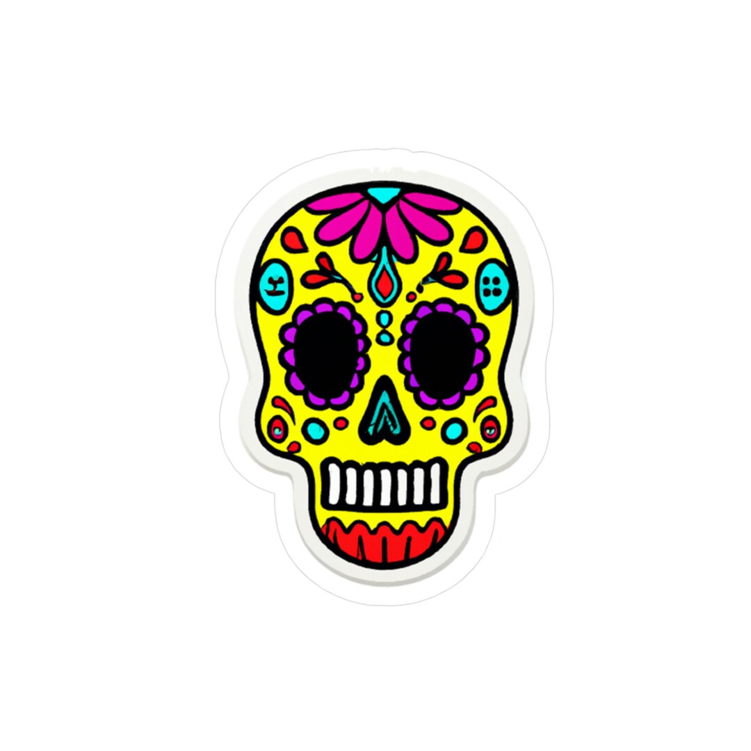 Sugar Skull Vinyl Decal Etsy