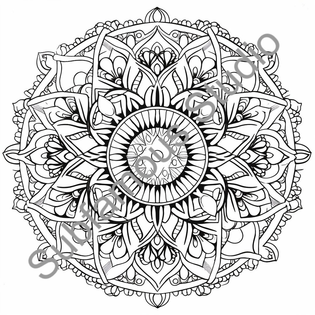 Mandala 8 Coloring Pages - Set of 5 (digital Download) - Etsy