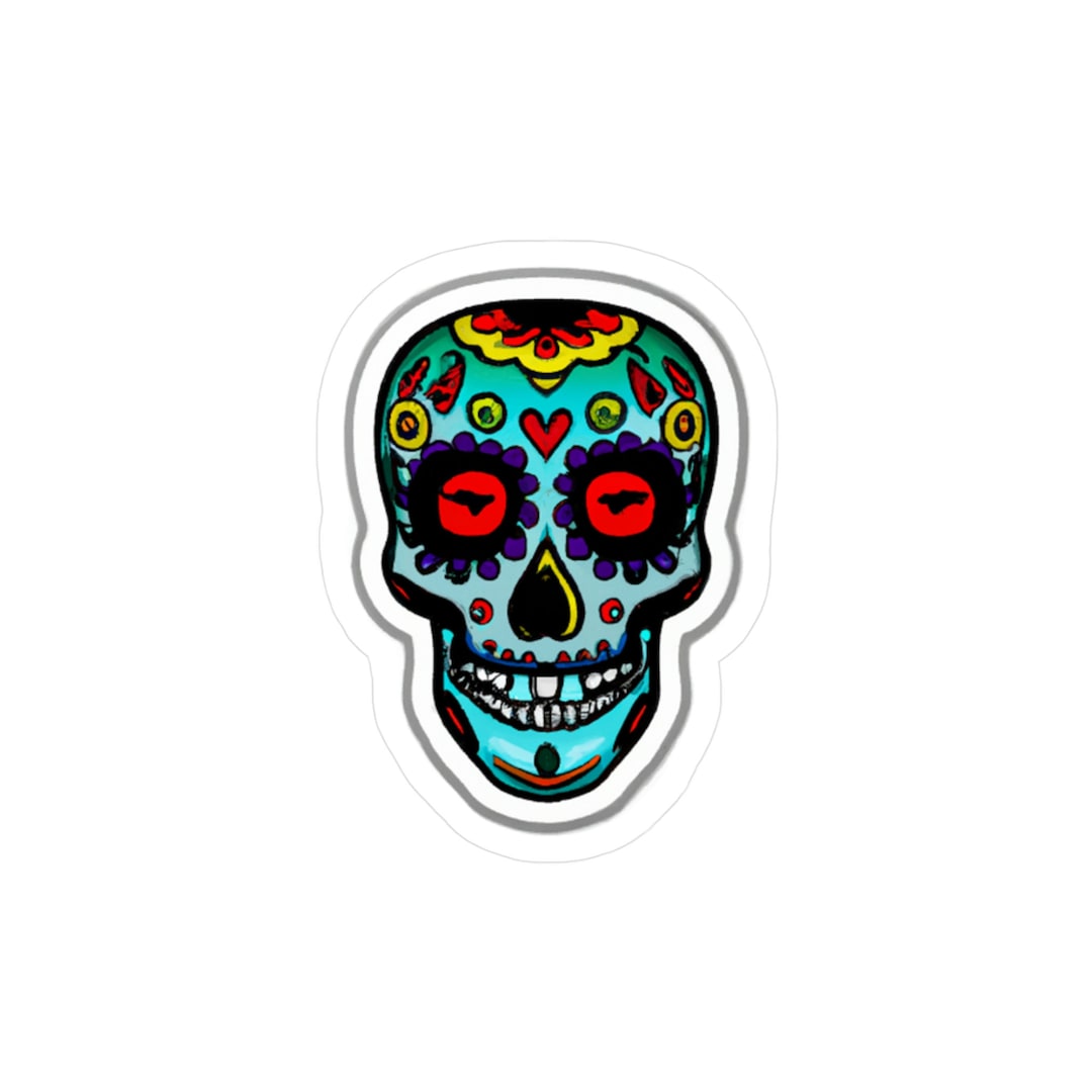 Sugar Skull Vinyl Decal Etsy