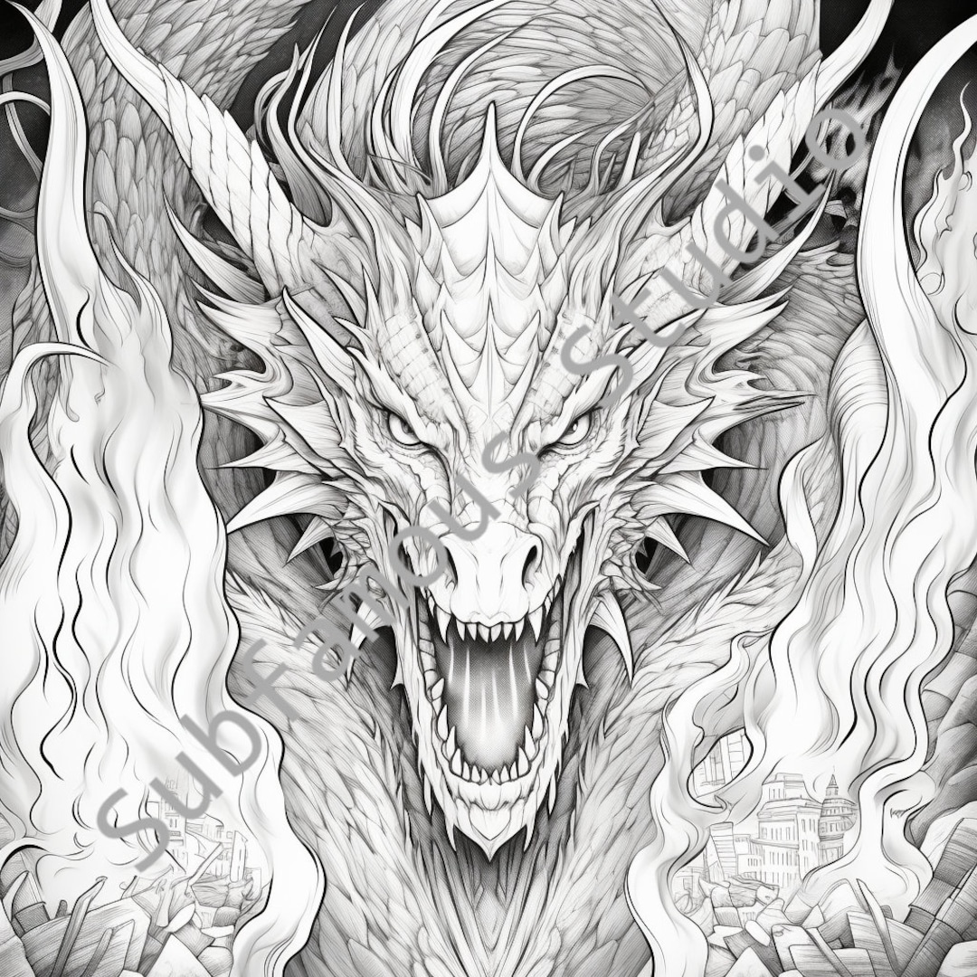 Timato Dragon Colouring In Dragons 6 Coloring Pages - Set of 5 (digital Download) - Etsy