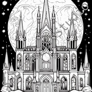 Gothic Dream Homes 2 Coloring Pages - Set of 5 (Digital Download)