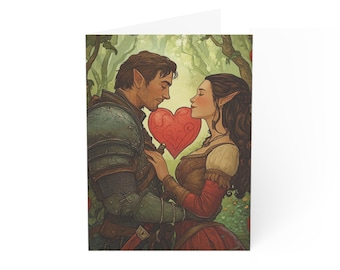 Tarjeta de San Valentín o aniversario con temática de D&D, tarjeta de Dungeon and Dragons, tarjetas de felicitación, tarjeta de amor para jugadores, tarjeta de San Valentín geek