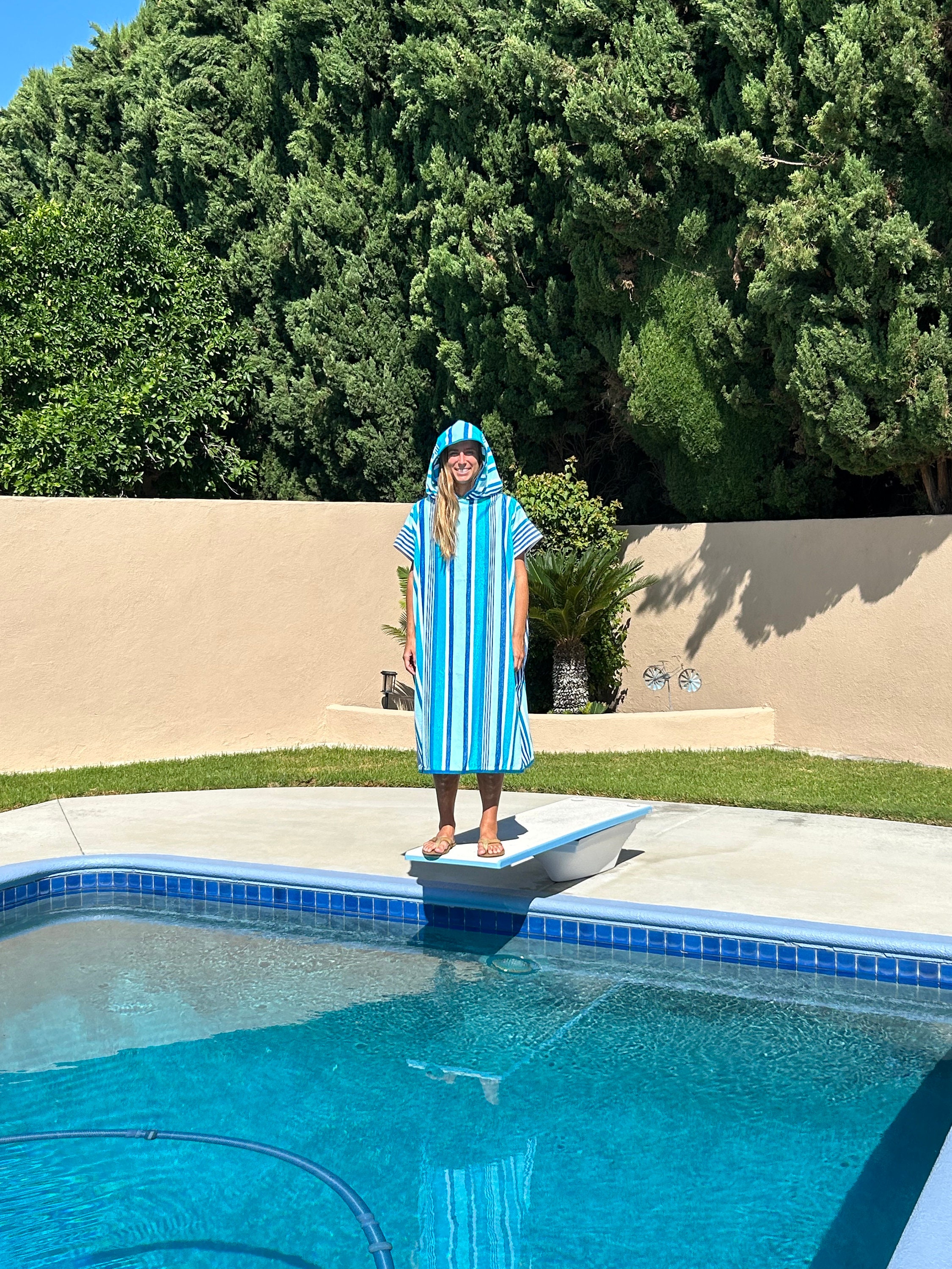 Aqua and White Striped Toncho Etsy
