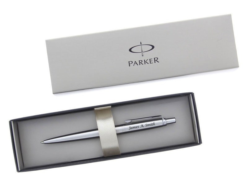 Enter Your Custom Text Personalised Engraved Parker Jotter Stainless Steel Ballpoint Pen Black Ink