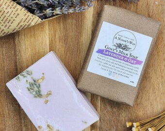 Lavender & Oats Goat's Milk Soap Bar + Lavender Goat's Milk Lotion