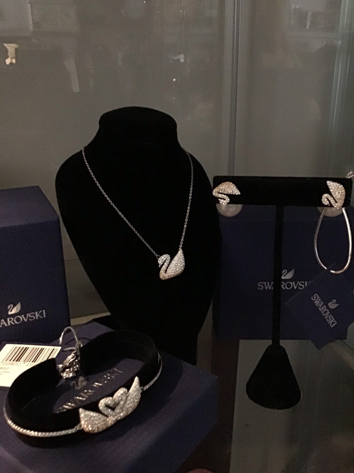 Retired 3pc Swarovski jewelry set iconic double swan Etsy