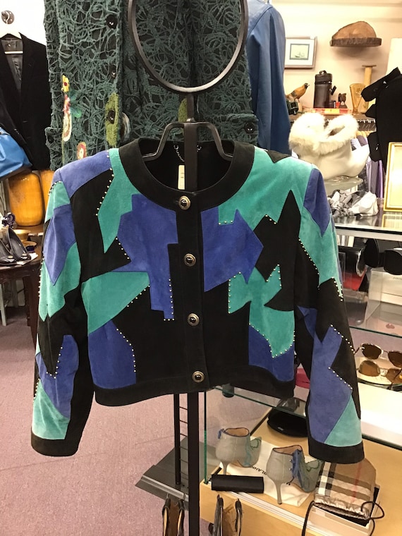 Vintage 1980’s ladies suede studded jacket