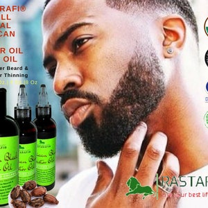 Rastarafi® Premium Beard Oil 8 Oz | Fast Beard Growth (Organic) -Men's Beard Grooming