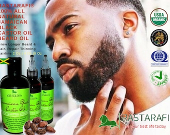 Rastarafi® Premium Beard Oil 8 Oz | Fast Beard Growth (Organic) -Men's Beard Grooming