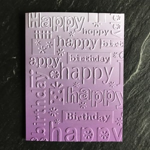 Embossed Birthday Card Set Handmade Greeting Birthday Card - Etsy