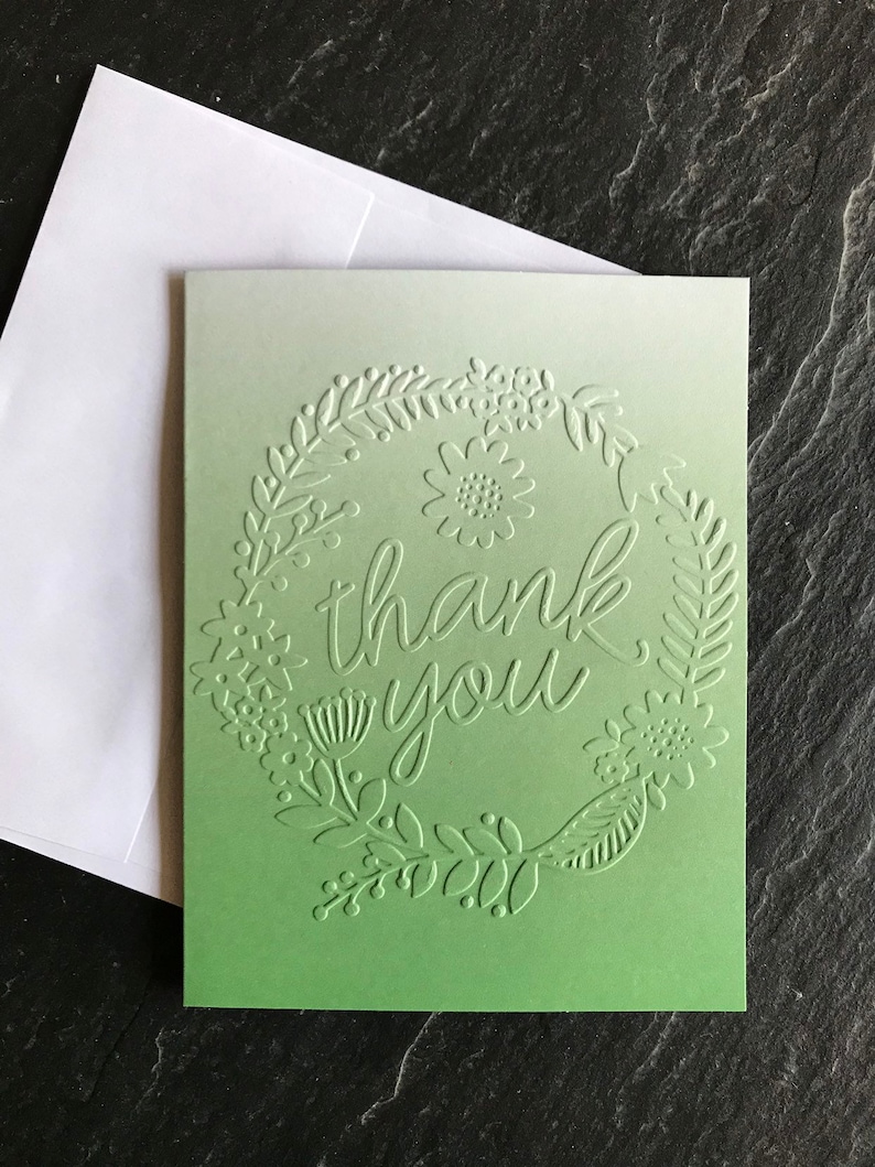 Assorted Thank You Cards Set of 6 Embossed Thank You Note Etsy
