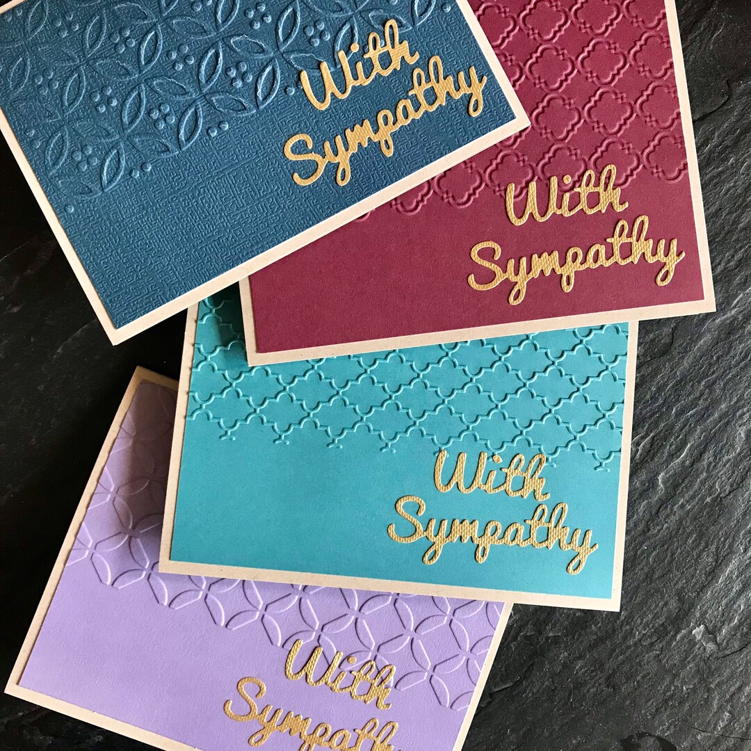 Embossed Sympathy Card Pack Set of 4 Condolence Cards Sorry Etsy