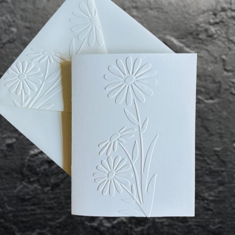 Embossed Floral Greeting Cards Set, Set of 5 or 10 Blank Botanical ...