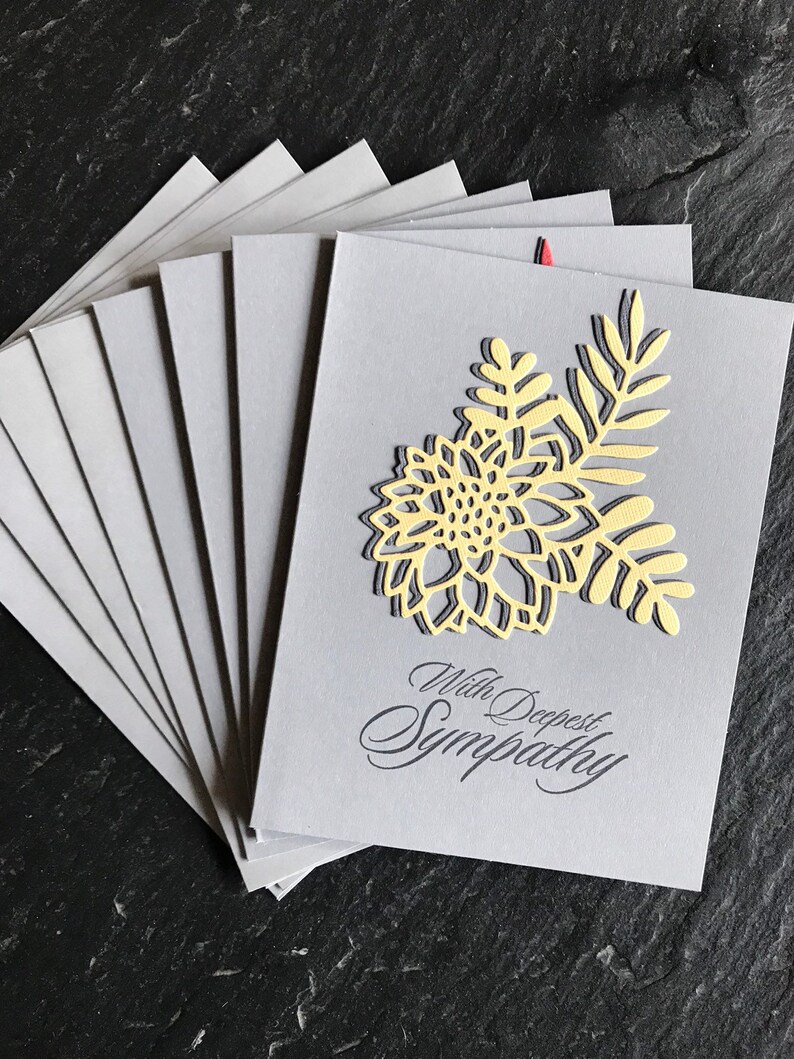 Card set Sympathy card pack Blank card Floral card Sorry for your loss Handmade greeting card Die cut card Condolence card