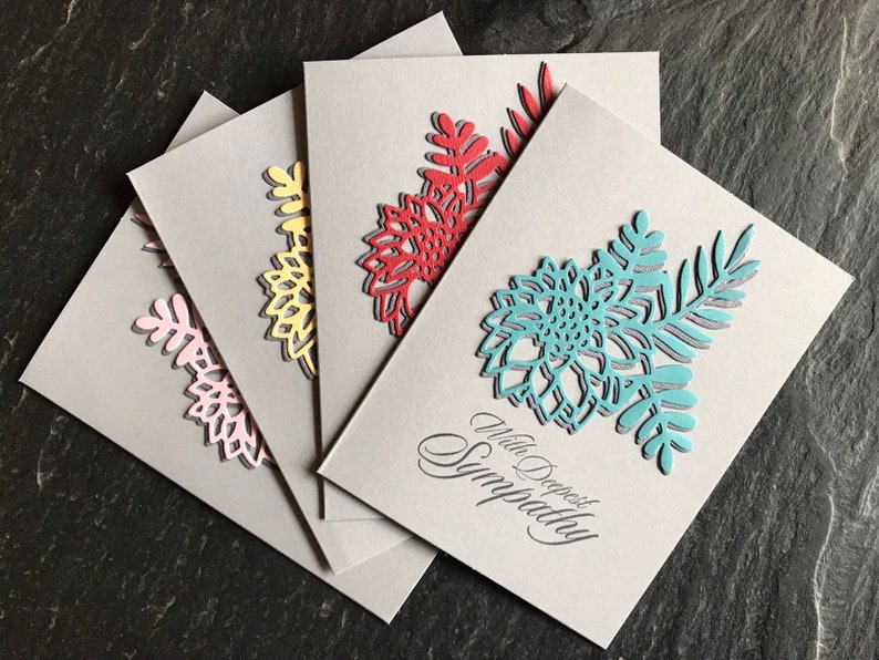 Card set Sympathy card pack Blank card Floral card Sorry for your loss Handmade greeting card Die cut card Condolence card