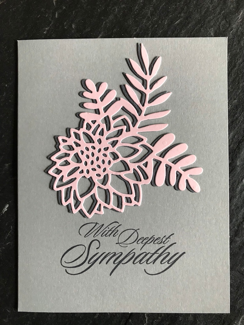Card set Sympathy card pack Blank card Floral card Sorry for your loss Handmade greeting card Die cut card Condolence card